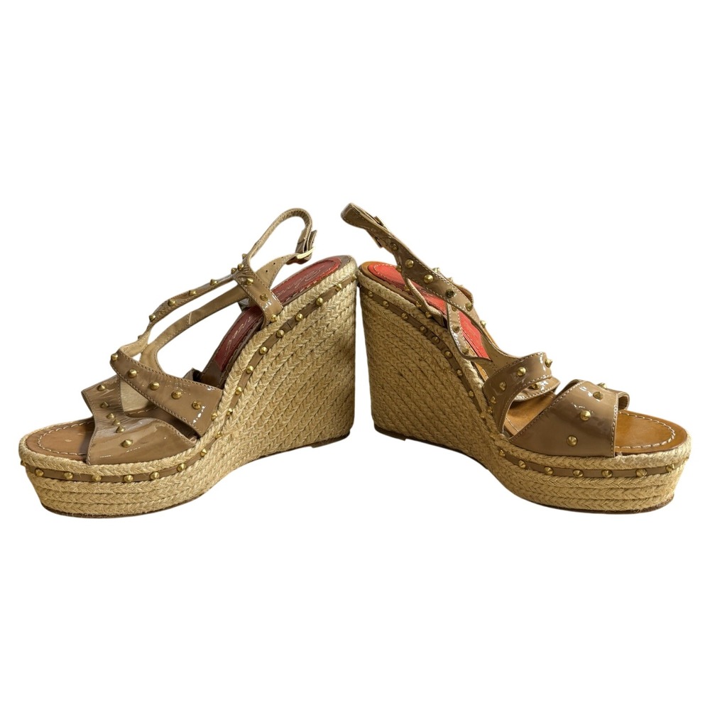 Beverly Feldman Love & Desire Sandals Sz 10 Studded Espadrille Heels Spain - Picture 10 of 16
